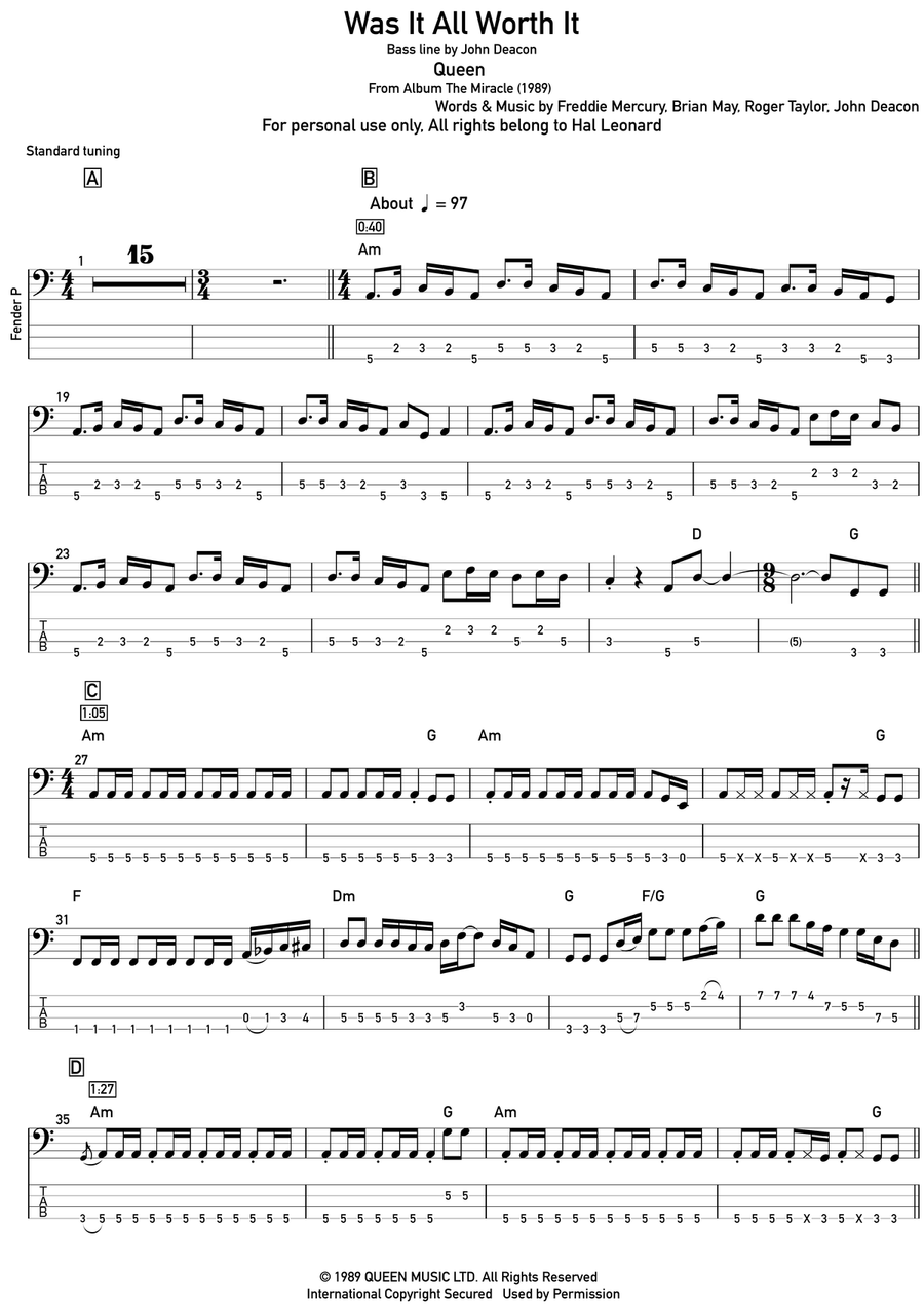 Was It All Worth It Acoustic Guitar scores gallery preview page 1