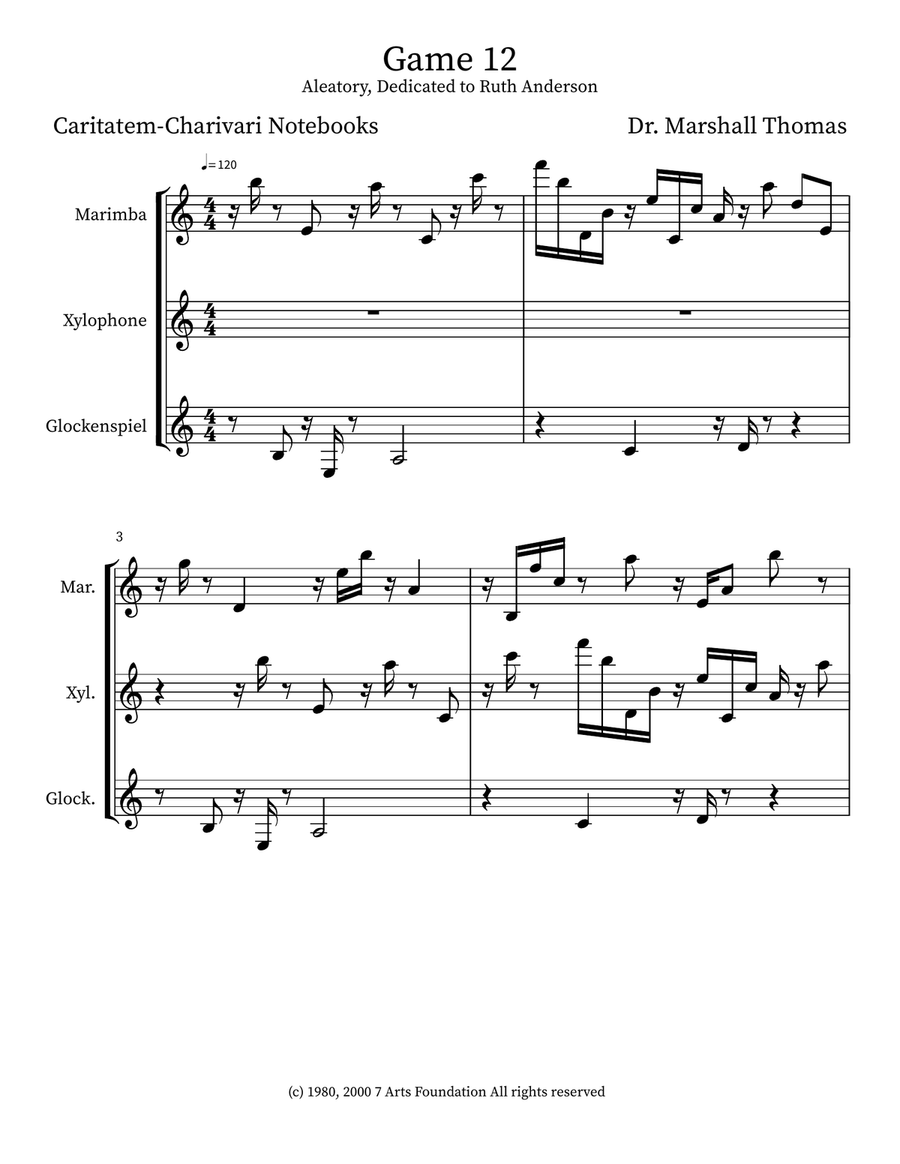 Game 12 Game 12 Small Ensemble scores gallery preview page 1