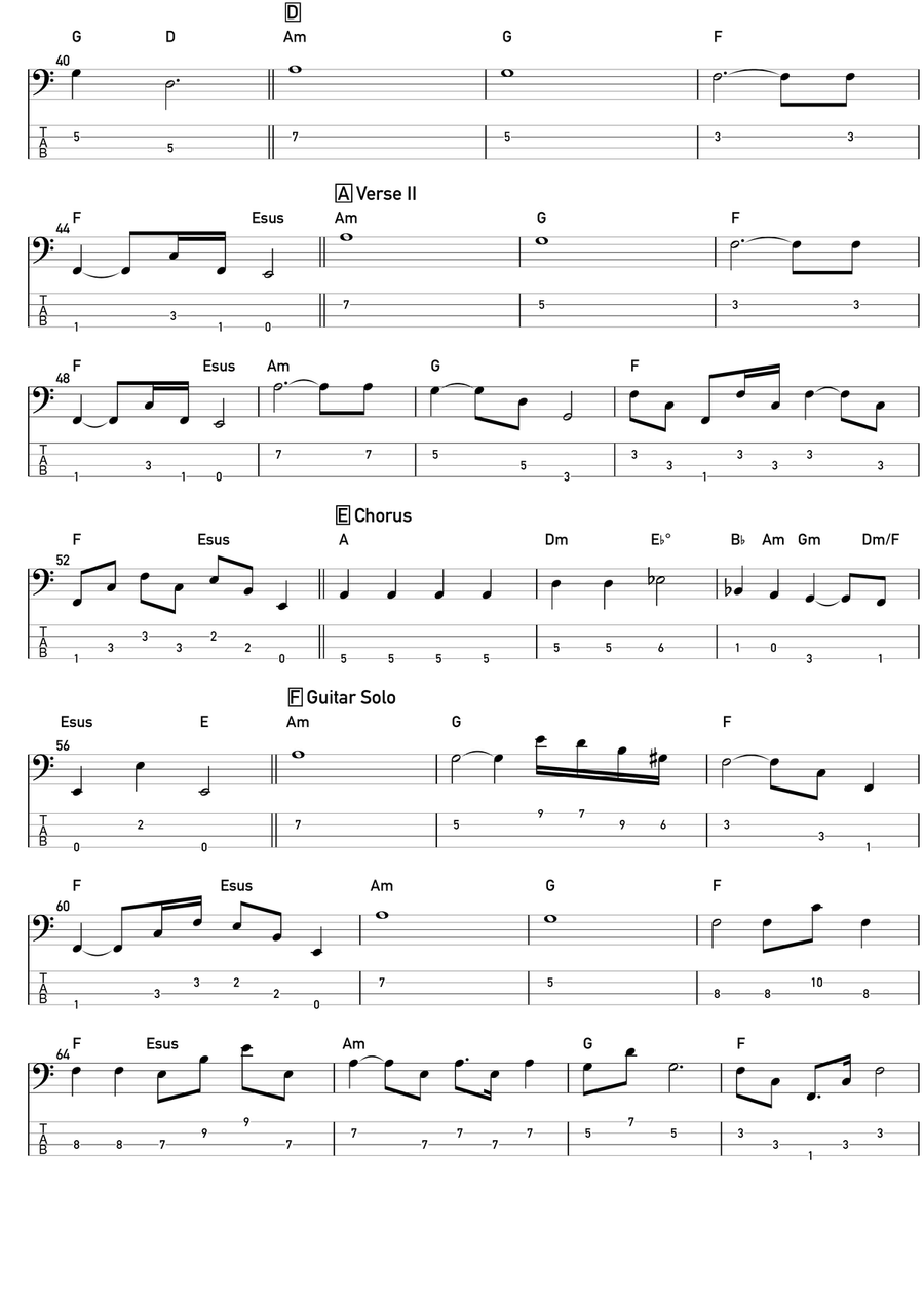 White Queen (As It Began) Acoustic Guitar scores gallery preview page 2