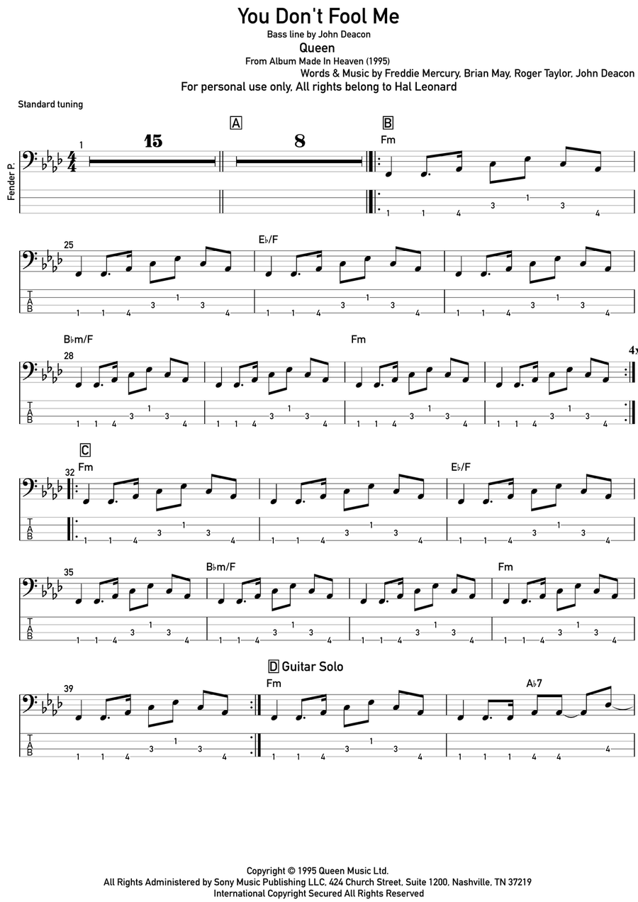 You Don't Fool Me Acoustic Guitar scores gallery preview page 1