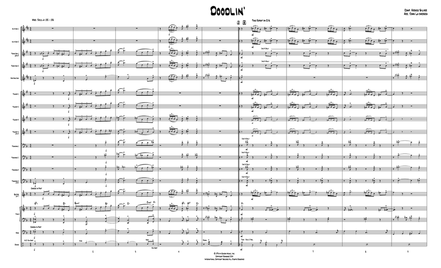 Doodlin' - Score Only Jazz Ensemble scores gallery preview page 2