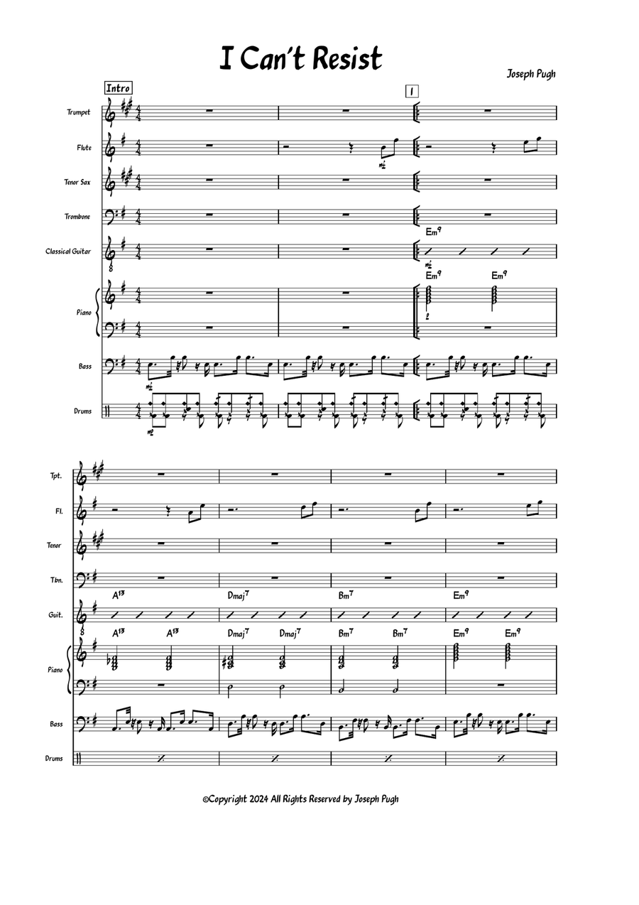 I Can't Resist I Can't Resist Jazz Ensemble scores gallery preview page 1
