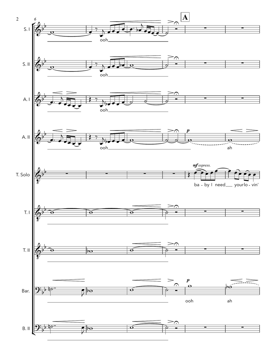 Baby I Need Your Lovin' Baby I Need Your Lovin' Divisi scores gallery preview page 2