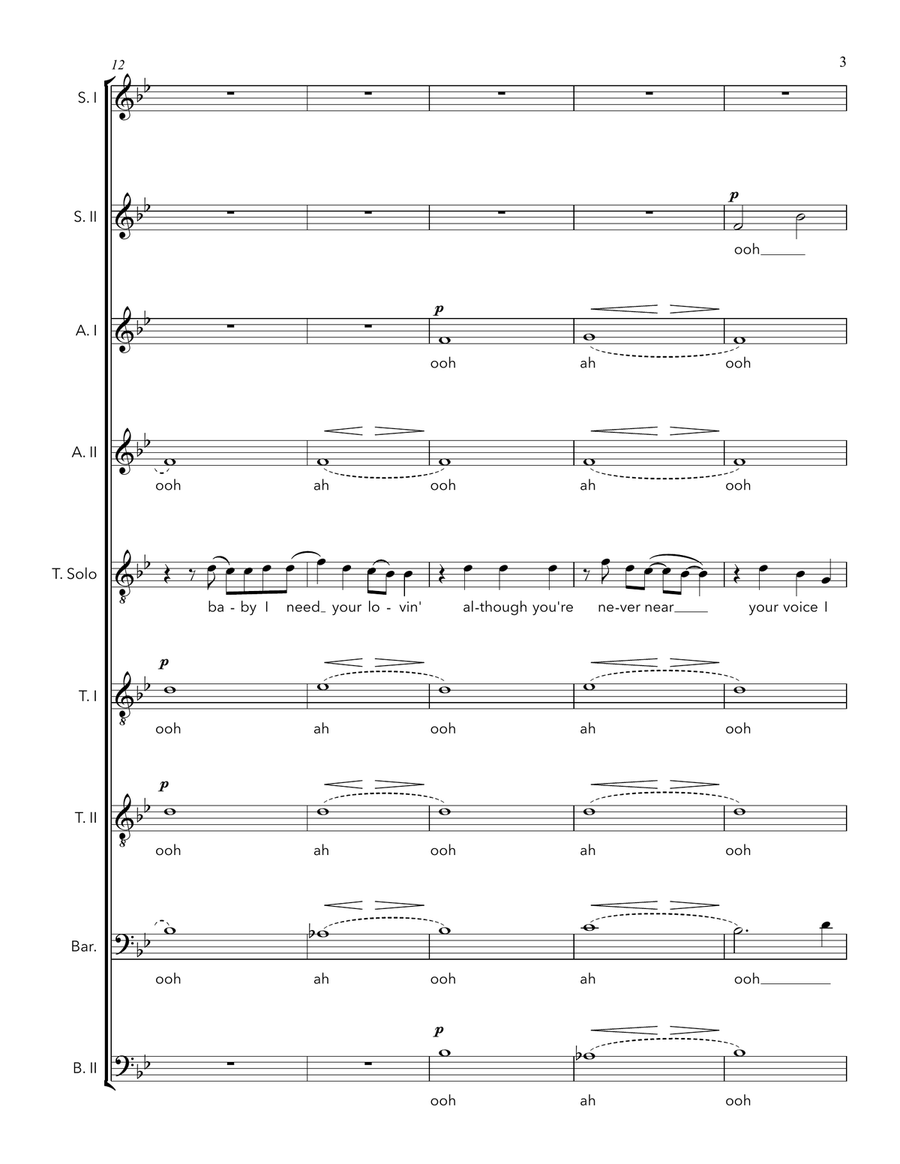 Baby I Need Your Lovin' Baby I Need Your Lovin' Divisi scores gallery preview page 3