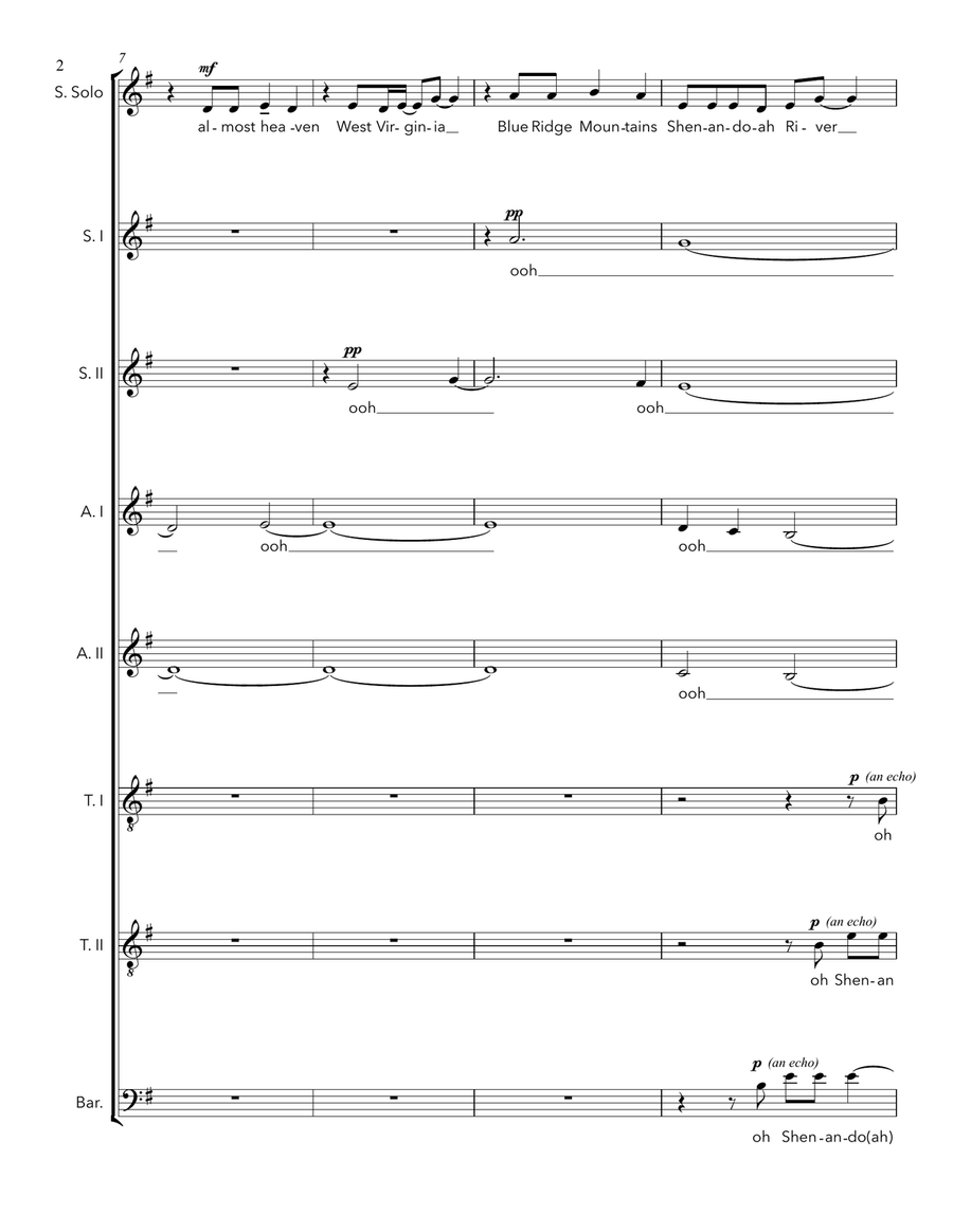 Take Me Home, Country Roads Divisi scores gallery preview page 2