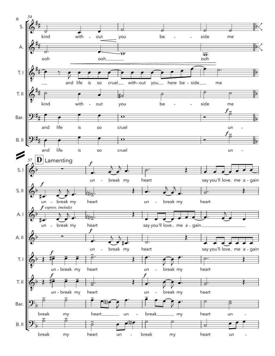 Unbreak My Heart Unbreak My Heart Divisi scores gallery preview page 6