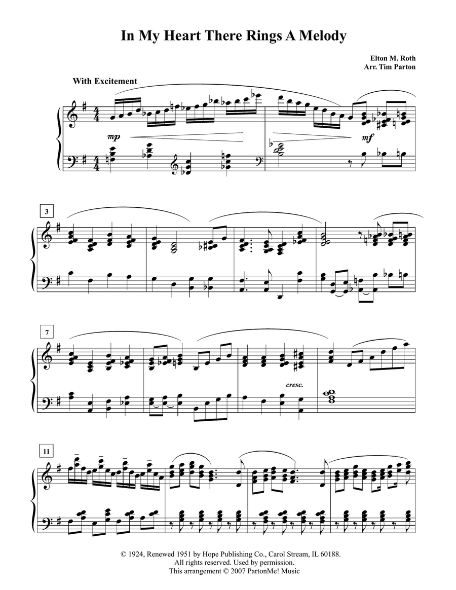 In My Heart There Rings a Melody with Flight of the Bumblebee Piano scores gallery preview page 1