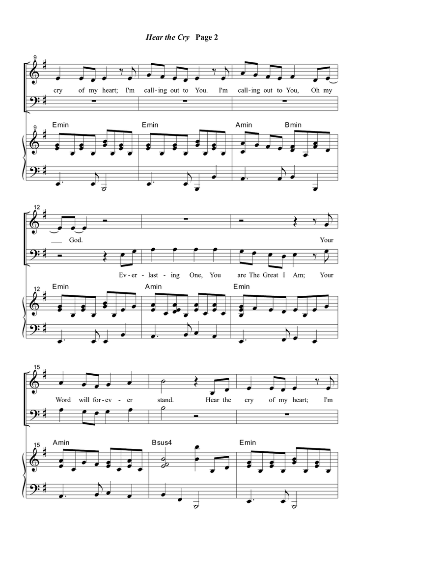 Hear the Cry (2-part Version) 2-Part scores gallery preview page 3