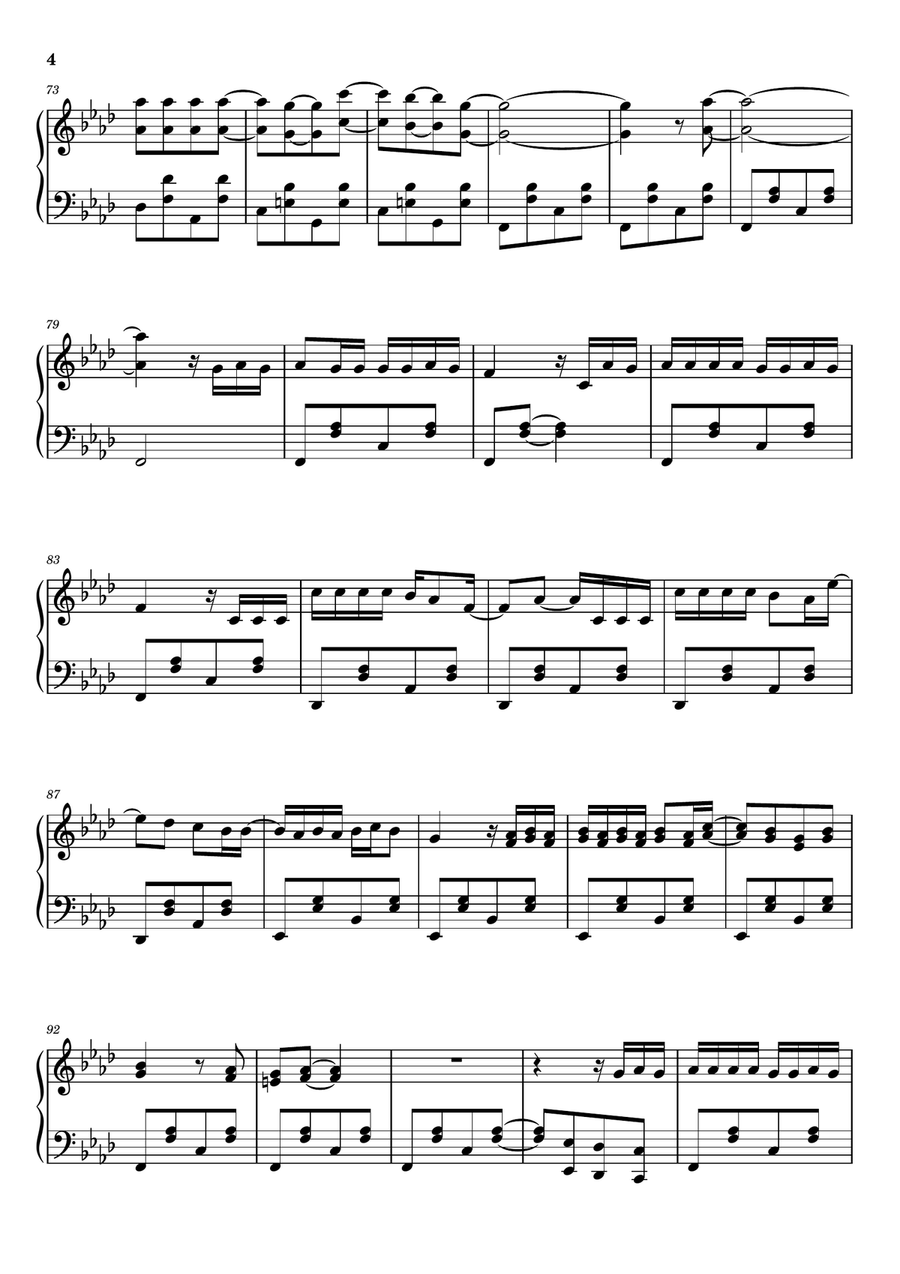 A Un Passo Da Te A Un Passo Da Te Piano Solo scores gallery preview page 4