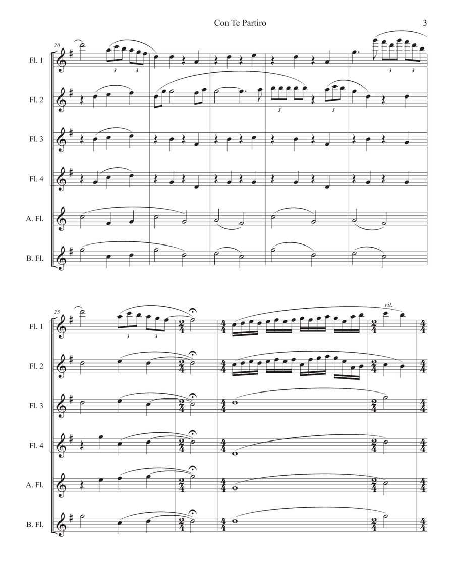 Con Te Partiro (Time To Say Goodbye) Woodwind Ensemble scores gallery preview page 3