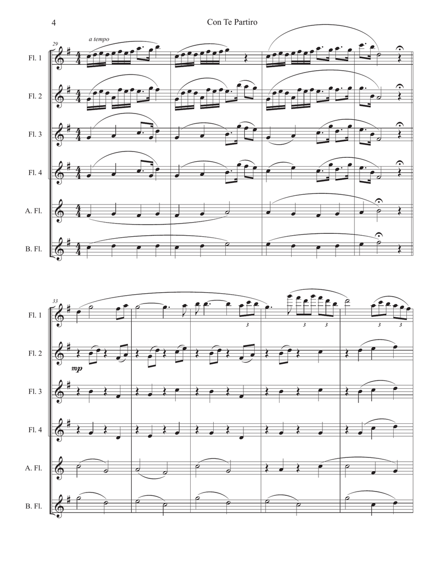 Con Te Partiro (Time To Say Goodbye) Woodwind Ensemble scores gallery preview page 4