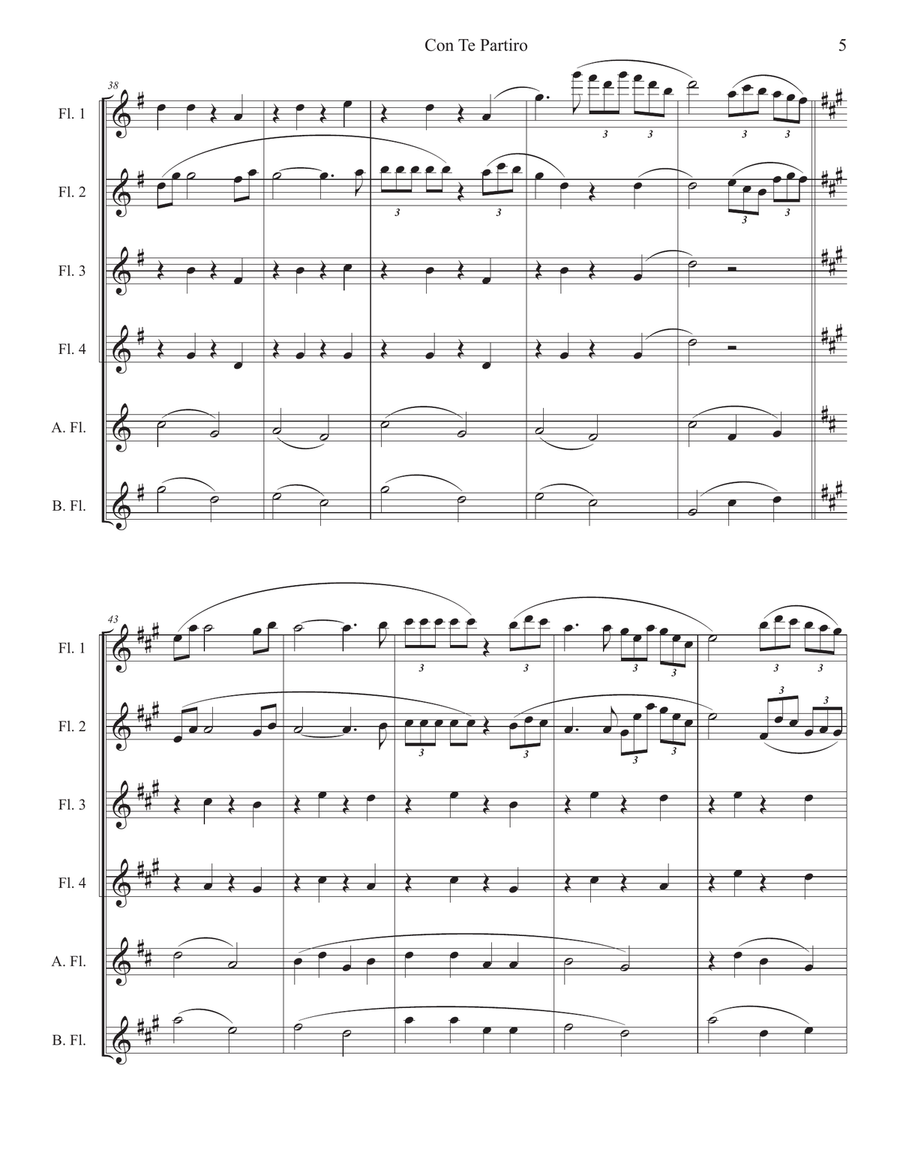Con Te Partiro (Time To Say Goodbye) Woodwind Ensemble scores gallery preview page 5