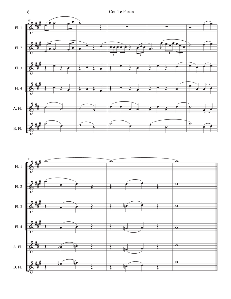 Con Te Partiro (Time To Say Goodbye) Woodwind Ensemble scores gallery preview page 6