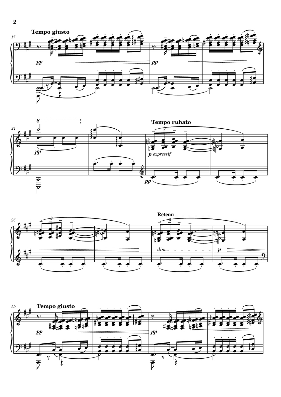 Claude Debussy - Estampes II. La soirée dans Grenade L.100 - for Piano Solo With Fingered Original Piano Solo scores gallery preview page 2