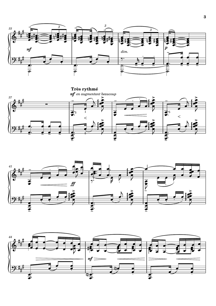Claude Debussy - Estampes II. La soirée dans Grenade L.100 - for Piano Solo With Fingered Original Piano Solo scores gallery preview page 3