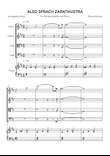 Also Sprach Zarathustra - String Quartet and Piano in D Major - Beginner Level - Sheet Music