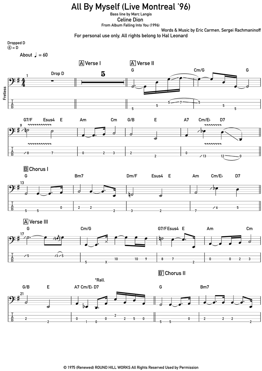 All By Myself Acoustic Guitar scores gallery preview page 1