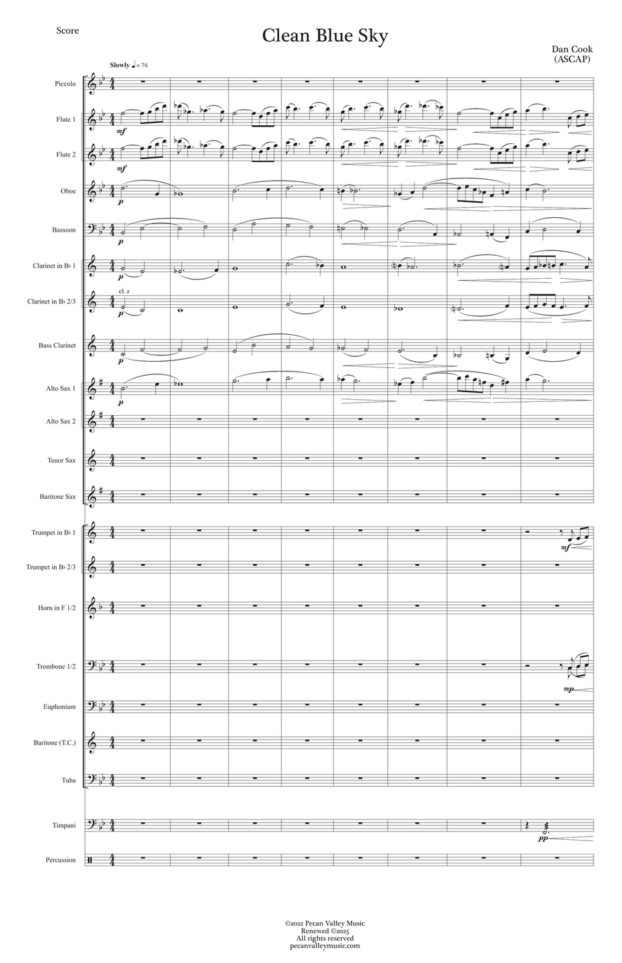 Clean Blue Sky Concert Band scores gallery preview page 3