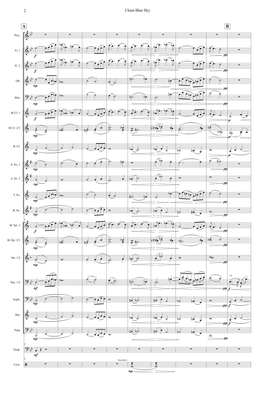 Clean Blue Sky Concert Band scores gallery preview page 4