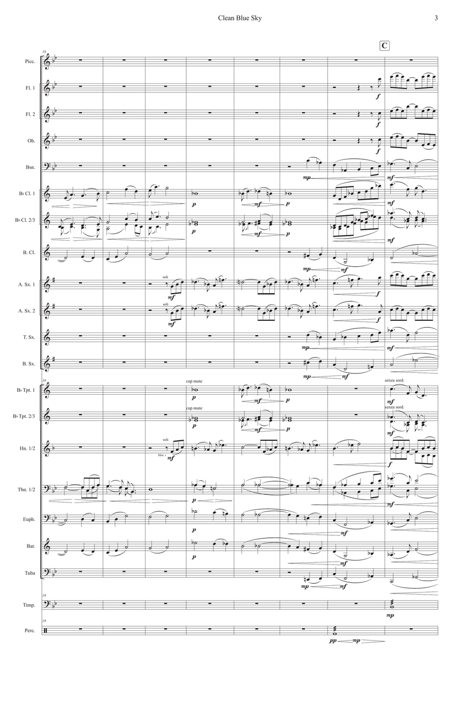 Clean Blue Sky Concert Band scores gallery preview page 5