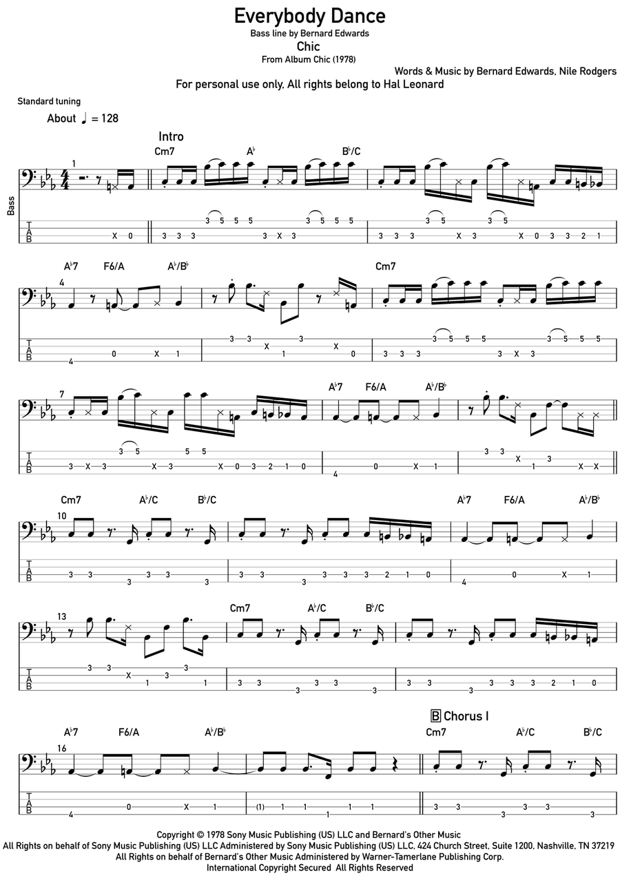 Everybody Dance Acoustic Guitar scores gallery preview page 1