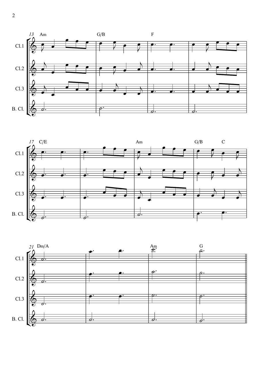 A Thousand Years Clarinet Quartet scores gallery preview page 2