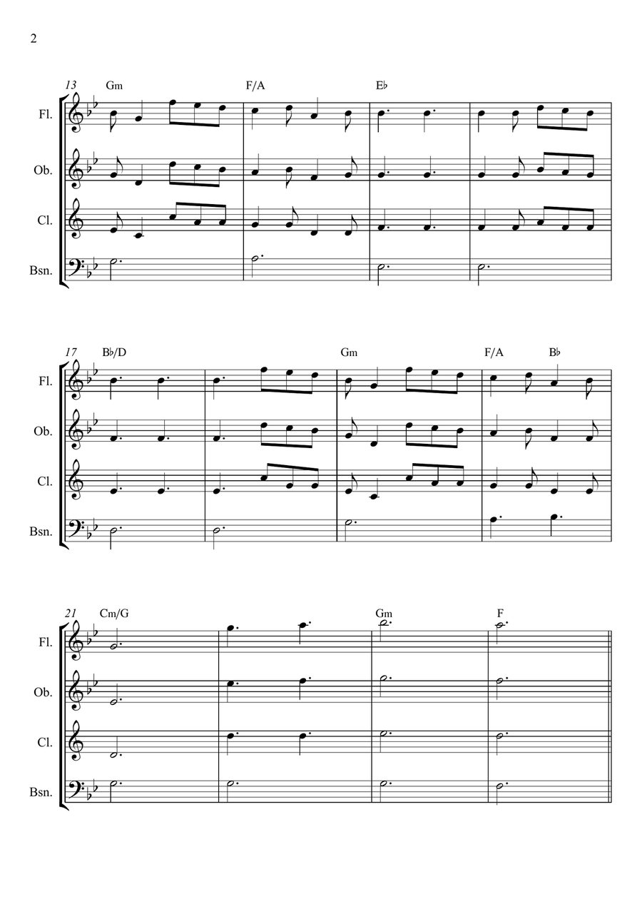 A Thousand Years Woodwind Quartet scores gallery preview page 2