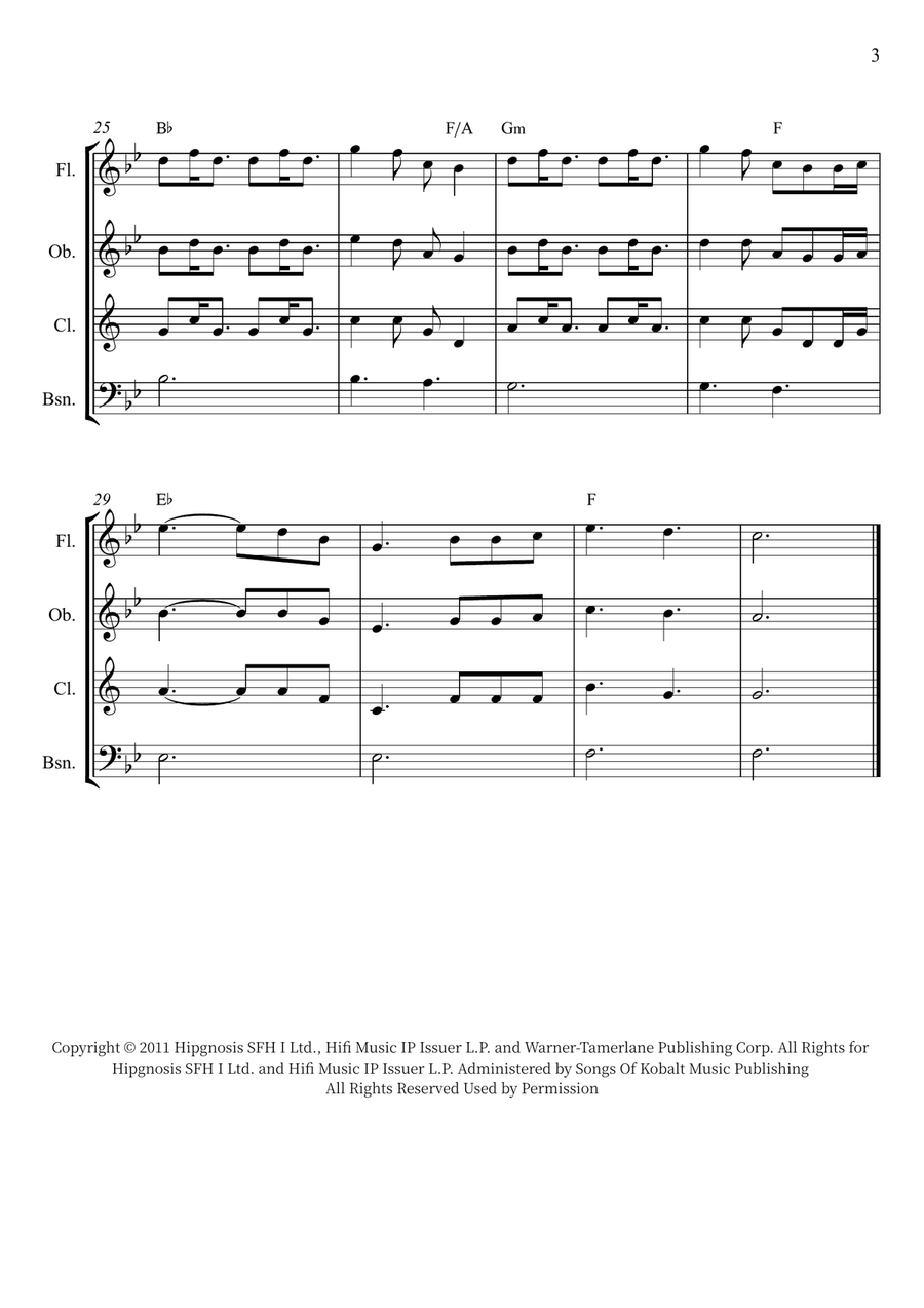 A Thousand Years Woodwind Quartet scores gallery preview page 3