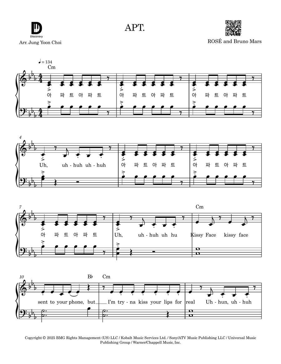 Apt. Apt. Piano, Vocal scores gallery preview page 1