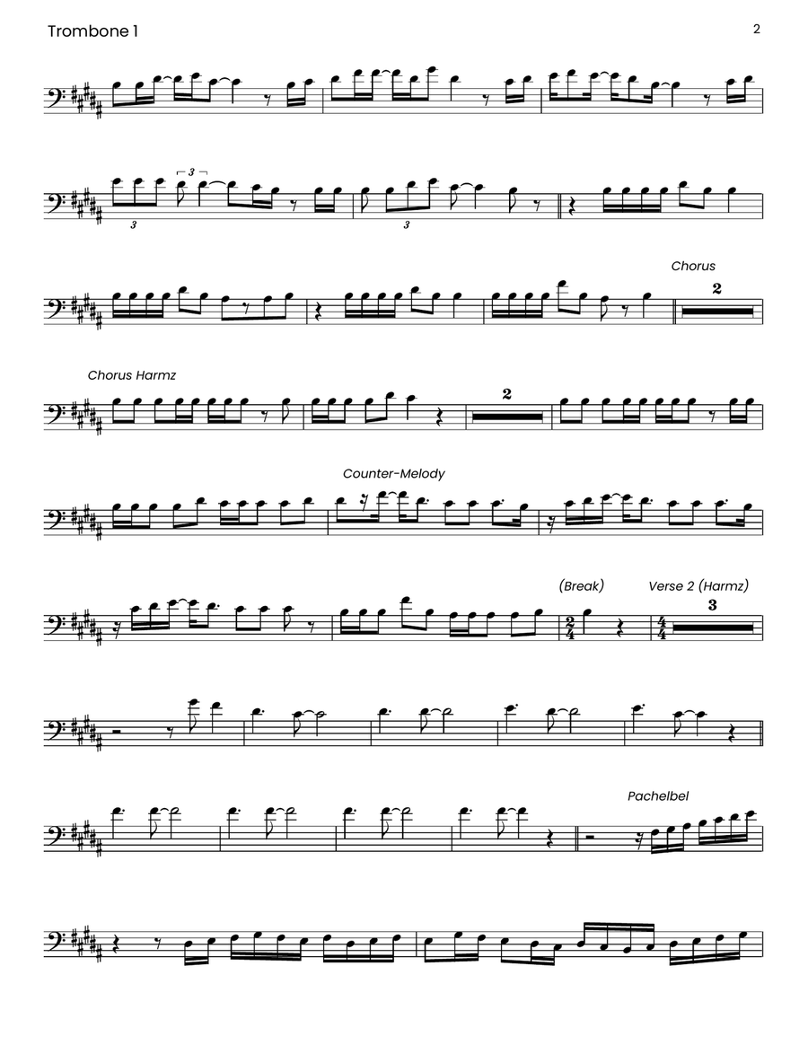 Memories (Remix) Memories (Remix) Trombone scores gallery preview page 2