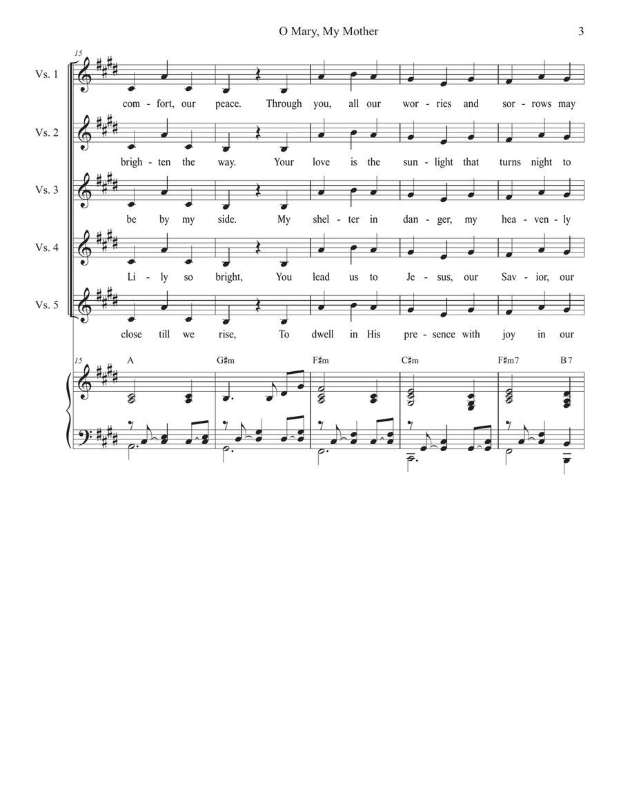 O Mary, My Mother (Vocal solo) Piano, Vocal scores gallery preview page 3