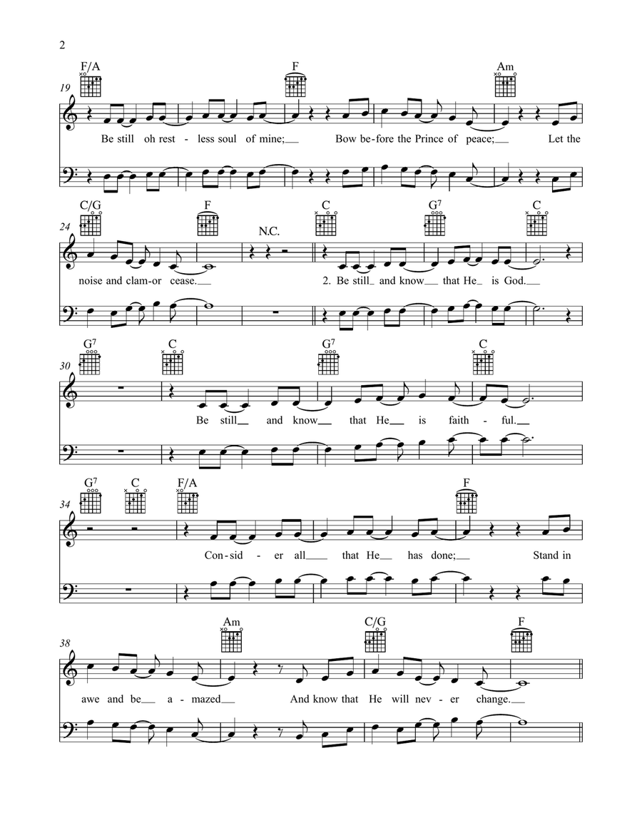 Be Still And Know Piano scores gallery preview page 3