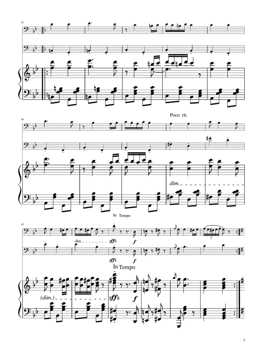Hungarian Dance No. 5 - Trombone Duet Trombone Duet scores gallery preview page 3