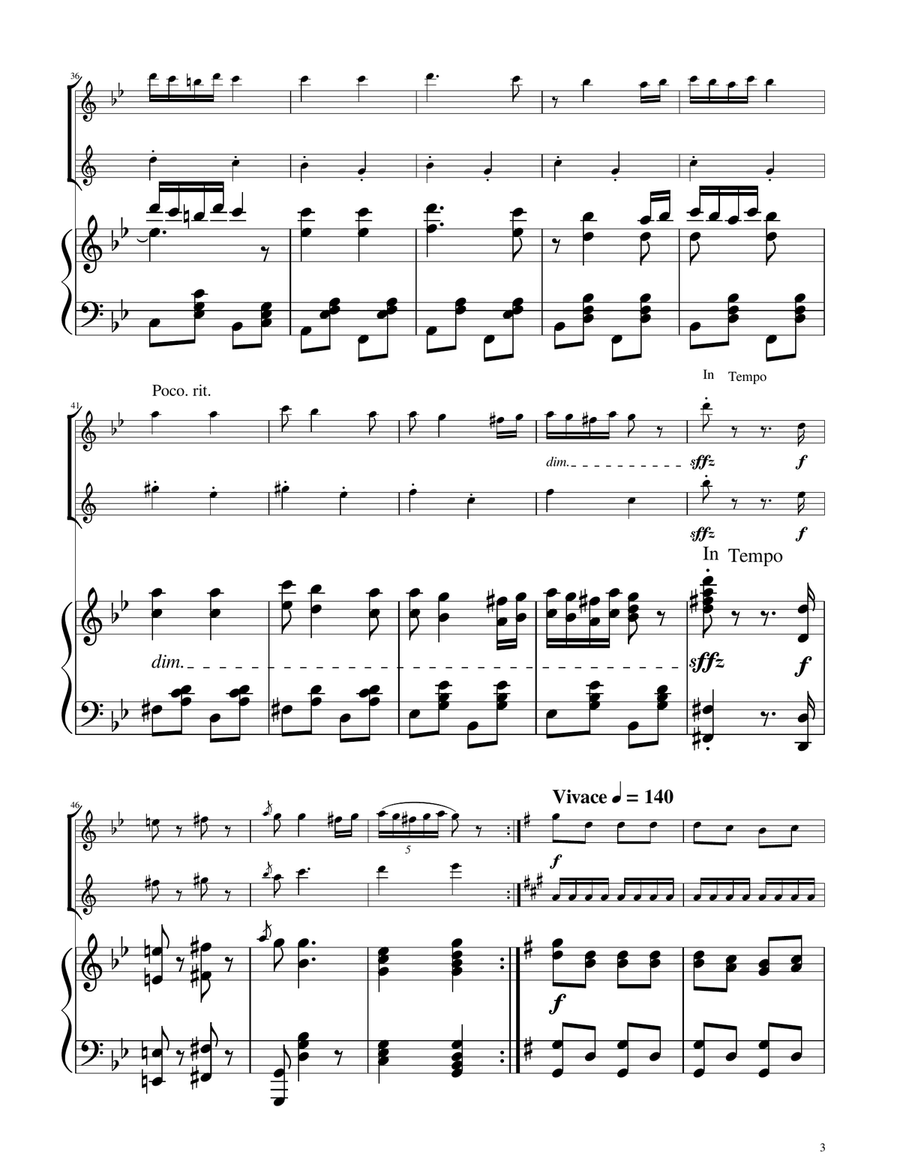 Hungarian Dance No. 5 - Oboe and Clarinet Duet Woodwind Duet scores gallery preview page 3