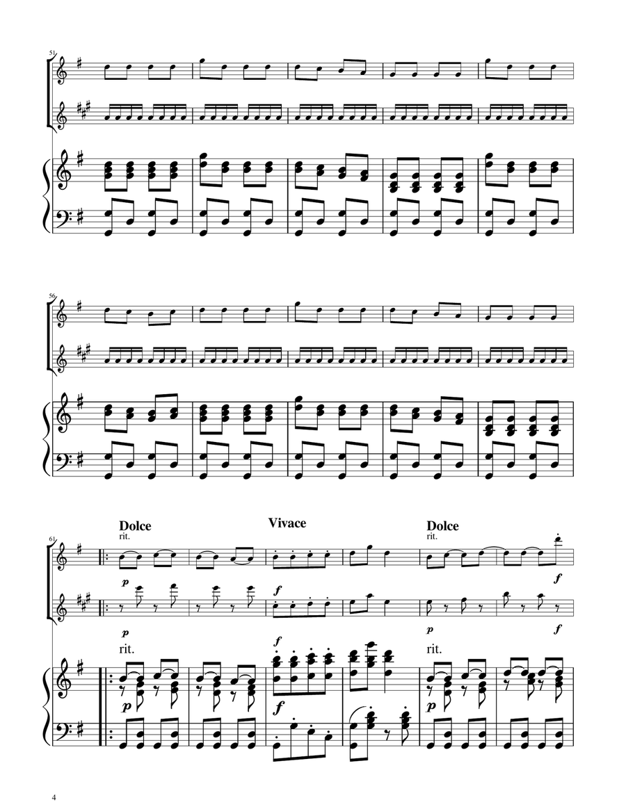 Hungarian Dance No. 5 - Oboe and Clarinet Duet Woodwind Duet scores gallery preview page 4