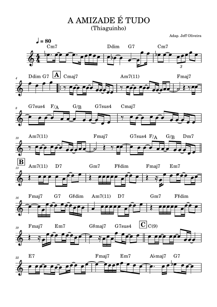 A Amizade é tudo - Partitura com cifra Piano Solo scores gallery preview page 1
