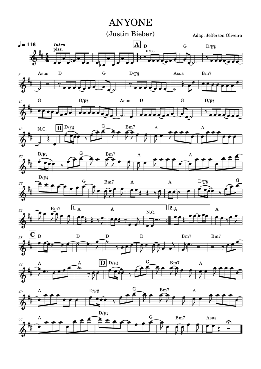 Anyone - Partitura melodia com cifra Piano Solo scores gallery preview page 1