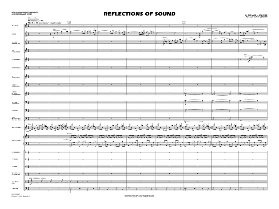 Reflections Of Sound - Conductor Score (Full Score) Marching Band scores gallery preview page 2