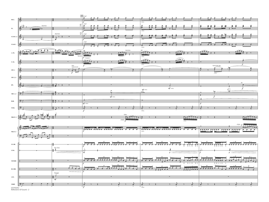 Reflections Of Sound - Conductor Score (Full Score) Marching Band scores gallery preview page 3