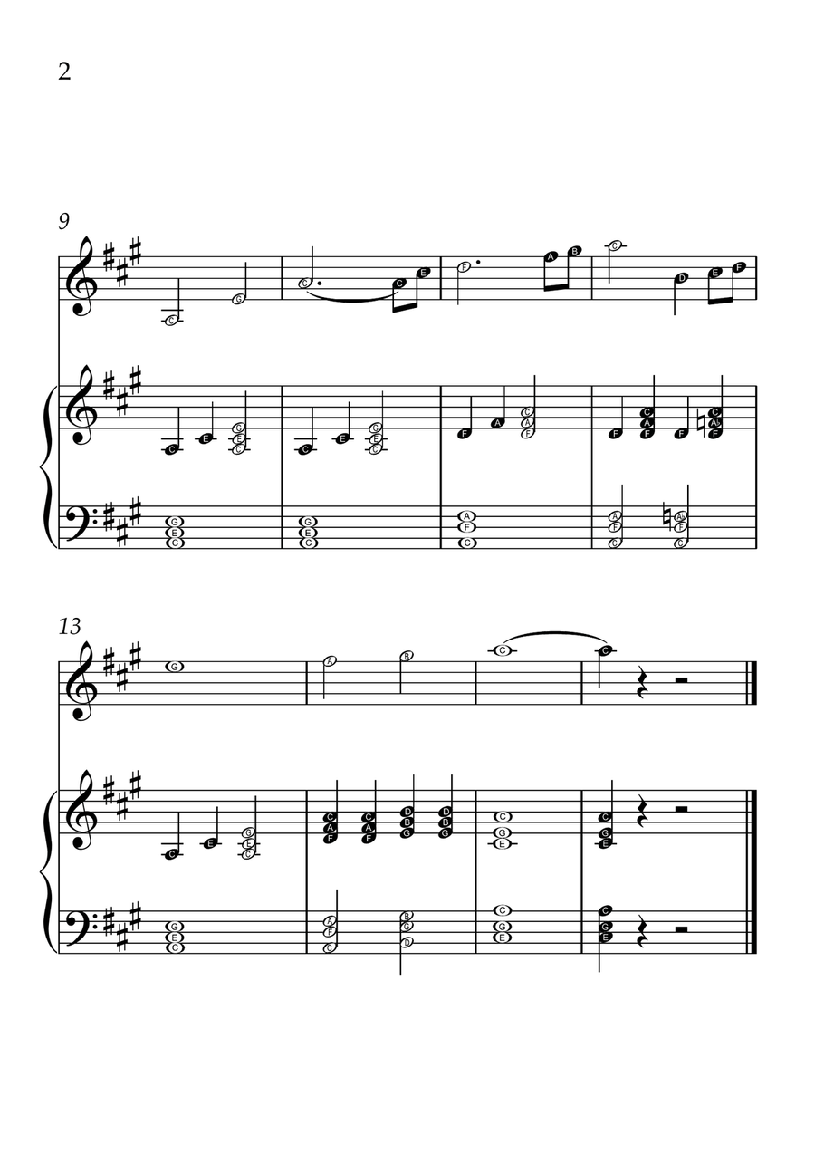 Also Sprach Zarathustra- Violin and Piano in A Major - Beginner Level Letter Names - Sheet Music Violin Solo scores gallery preview page 2