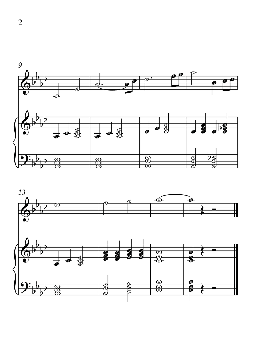 Also Sprach Zarathustra - Violin and Piano in Ab Major - Beginner Level Letter Names - Sheet Music Violin Solo scores gallery preview page 2