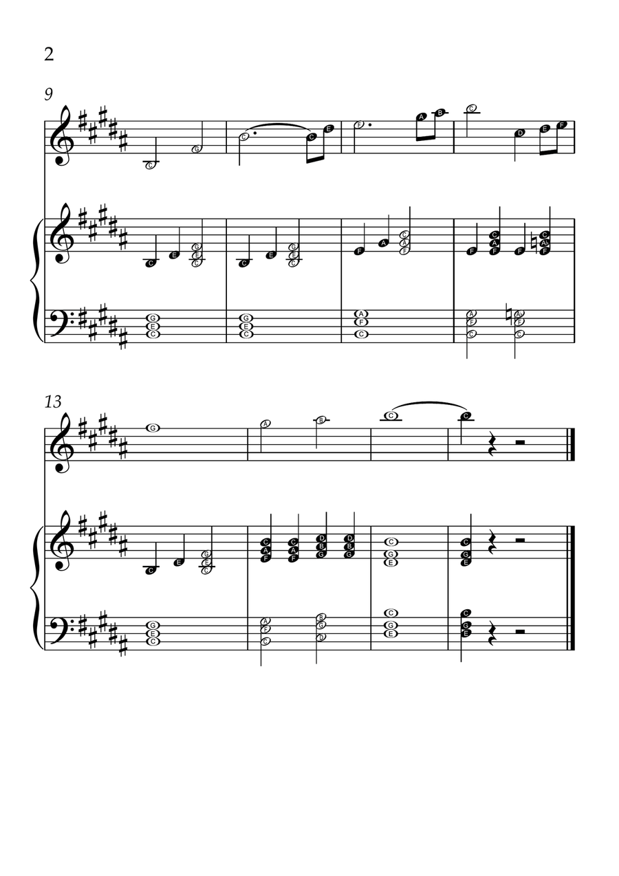Also Sprach Zarathustra - Violin and Piano in B Major - Beginner Level Letter Names - Sheet Music Violin Solo scores gallery preview page 2