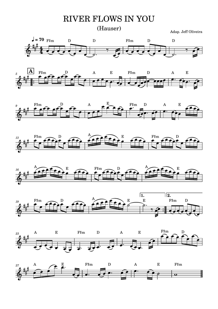 River flows in you - Partitura com cifra Piano Solo scores gallery preview page 1