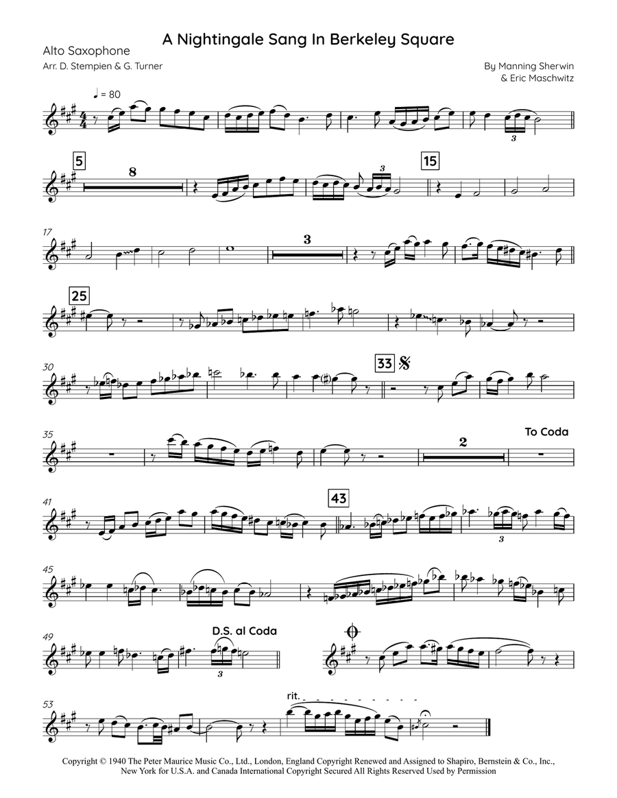 A Nightingale Sang In Berkeley Square Piano, Vocal scores gallery preview page 5