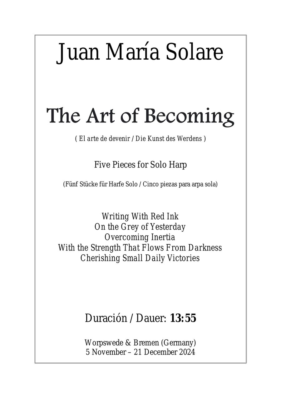 The Art of Becoming [5 pieces for harp] Celtic Harp scores gallery preview page 1