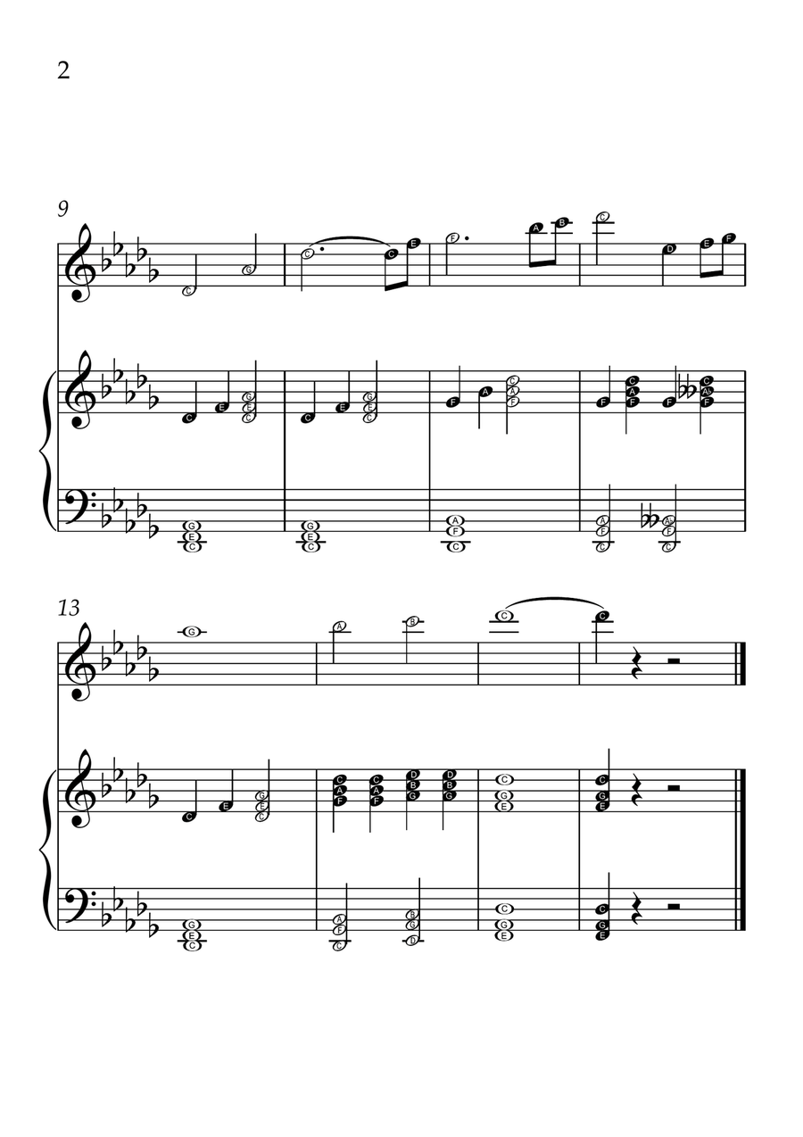 Also Sprach Zarathustra - Violin and Piano in Db Major - Beginner Level Letter Names - Sheet Music Violin Solo scores gallery preview page 2