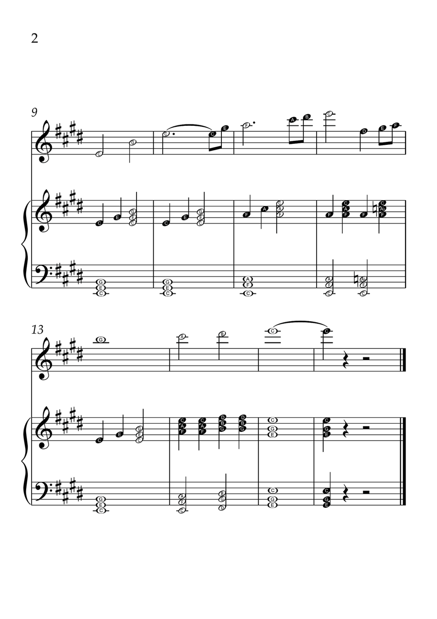 Also Sprach Zarathustra - Violin and Piano in E Major - Beginner Level Letter Names - Sheet Music Violin Solo scores gallery preview page 2