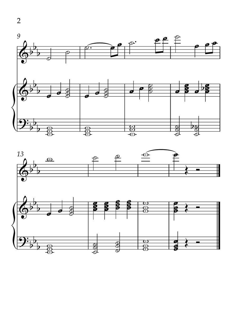 Also Sprach Zarathustra - Violin and Piano in Eb Major - Beginner Level Letter Names - Sheet Music Violin Solo scores gallery preview page 2
