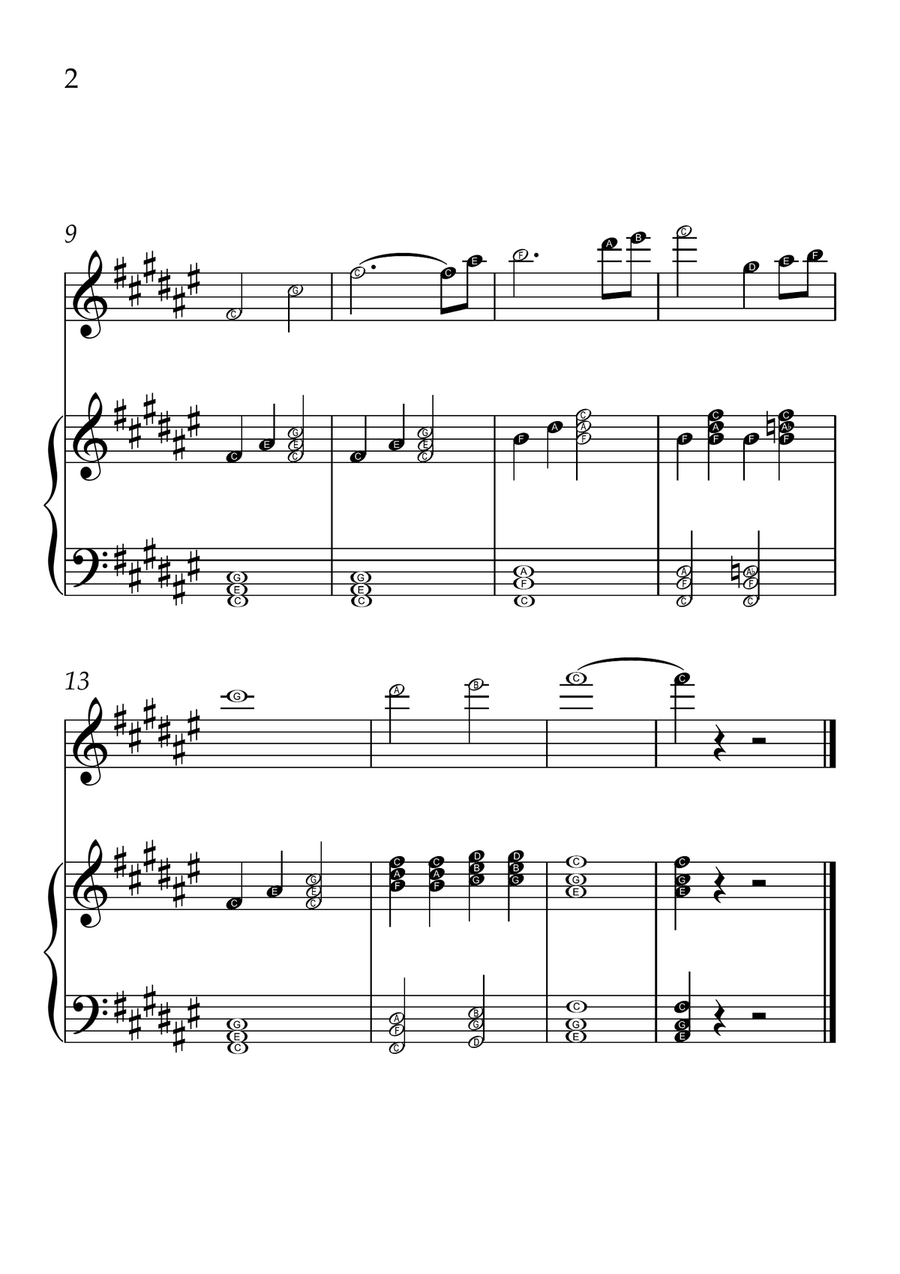Also Sprach Zarathustra - Violin and Piano in F# Major - Beginner Level Letter Names - Sheet Music Violin Solo scores gallery preview page 2