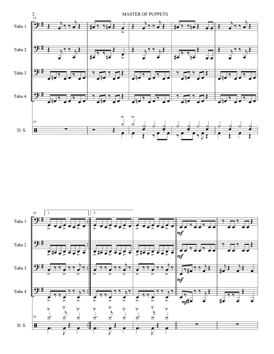 Master Of Puppets Small Ensemble scores gallery preview page 3